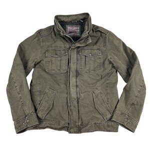 Levi's Mens Khaki Green Sherpa Lined Trucker Jacket Sz Medium